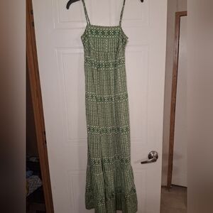 Mossimo Supply Co. Green and White Maxi Dress